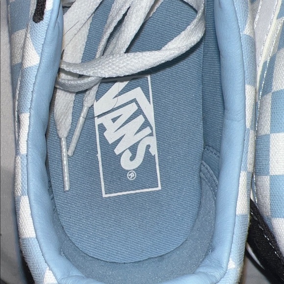 Vans black and Light Blue Checkerboard Sneakers, Size 10 - Picture 7 of 10